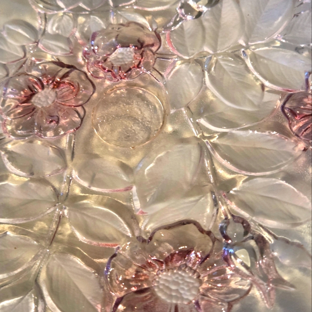 Vintage Mikasa Rosella Ruffle Footed Pink Glass Bowl/ Candy Dish - Picture 2 of 3